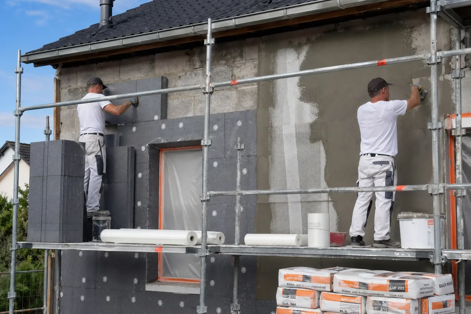 Isolation thermique par exterieur facade maison