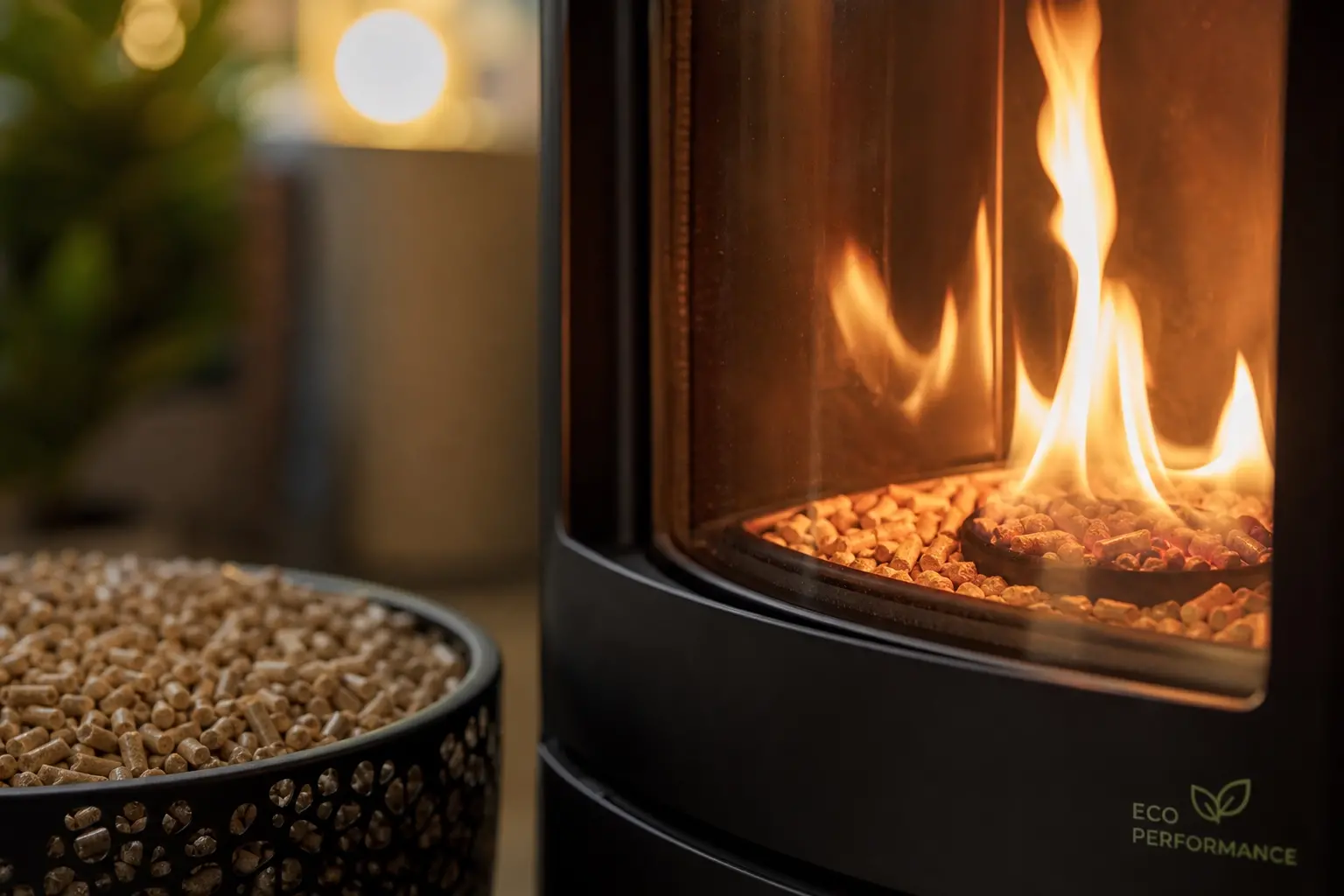 Granulés de bois pellets gros plan combustible poêle