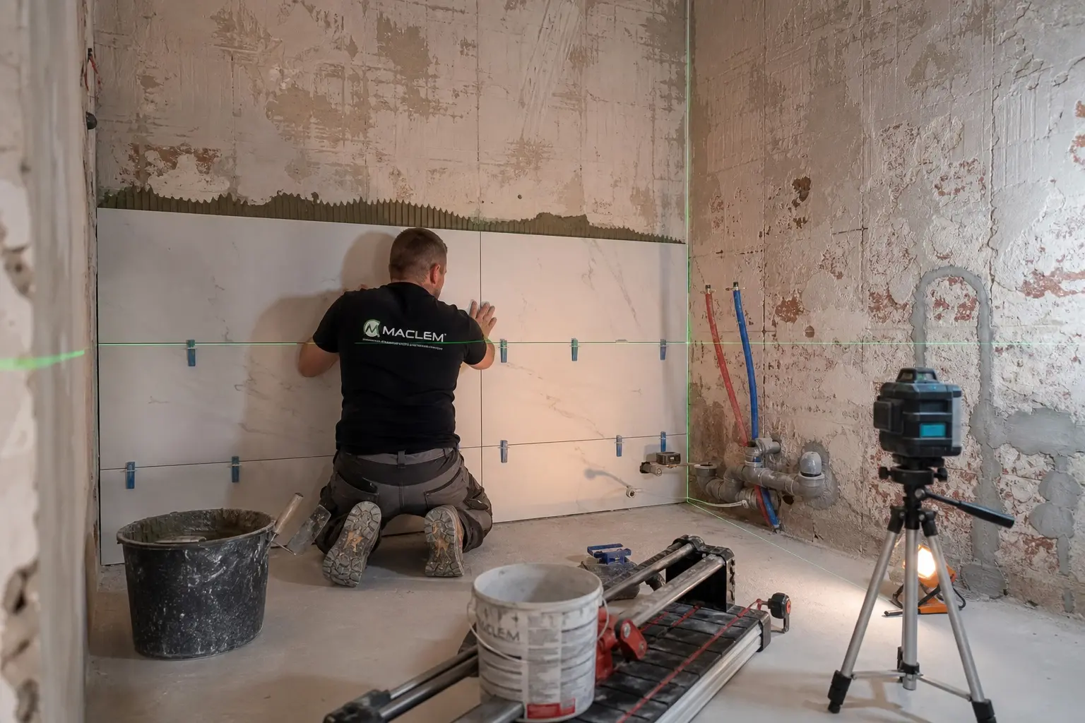 Chantier rénovation salle de bain en cours